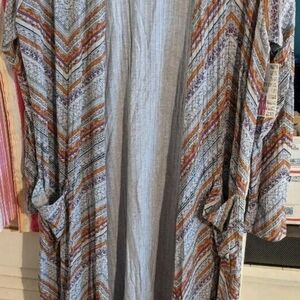 LuLaRoe Sarah Multicolor Sweater Duster Sz M NWT